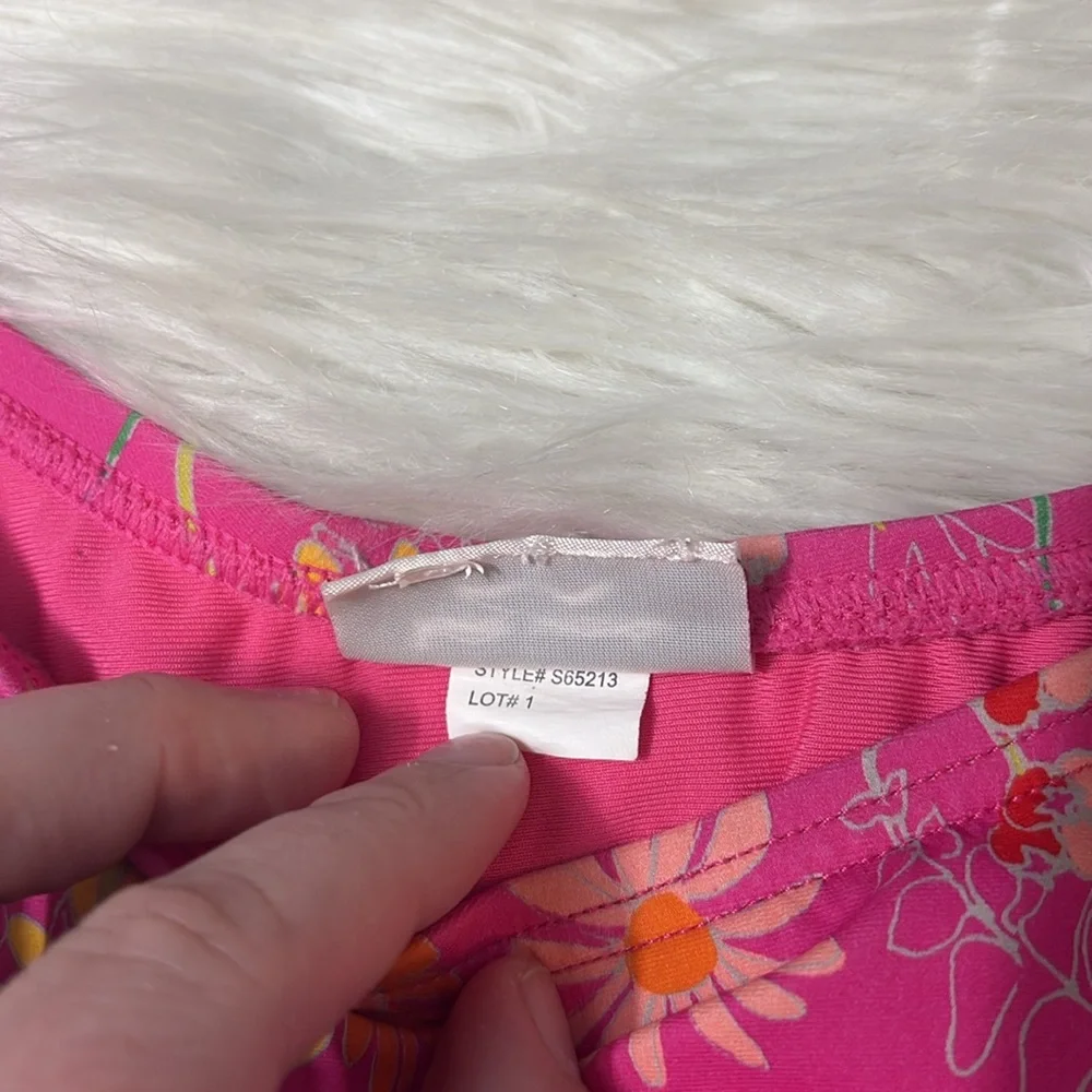 Kate Spade Pink Flash Bikini Swim Bottoms Floral Print Side Buckle Side Tie